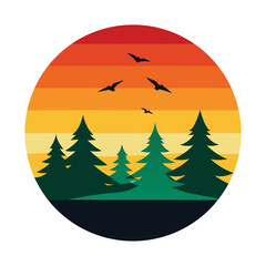 vector illustration of a winter landscape