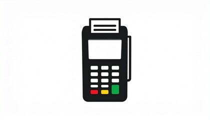 Vector illustration of a point of sale terminal for processing electronic payments, representing retail sales and financial transactions.