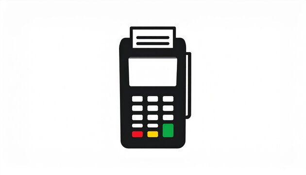 Vector illustration of a point of sale terminal for processing electronic payments, representing retail sales and financial transactions.