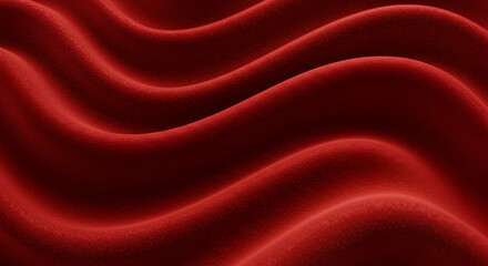 Fototapeta premium Luxurious and Elegant Red Velvet Fabric with Smooth, Flowing Waves Pattern