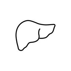 Liver Icon, Human Organ Symbol, Medical Outline Illustration,