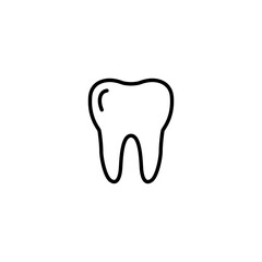 Dental Tooth Icon, Outline Style,, Human Teeth Medical Illustration