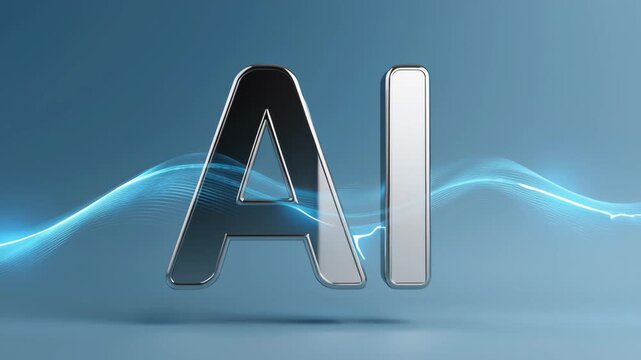 The word "AI" and surrounding waves symbolizing a new wave of technological revolution and breakthrough innovations. AI is the innovation of innovation.