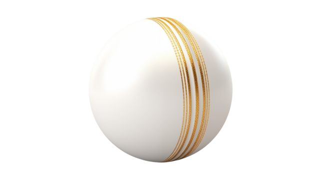 White sphere with gold stripes on a transparent background - Powered by Adobe