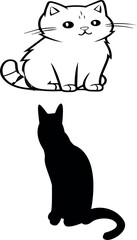 Obraz premium Printable cat design black and white