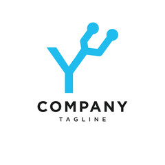 Letter Y Electronic Logo Icon Vector