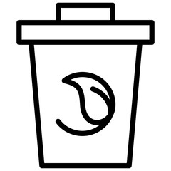Green waste line icon