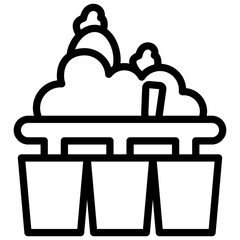 Garbage Sorting Facility  line icon