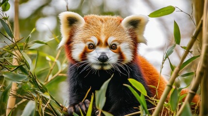 Red panda in a tree