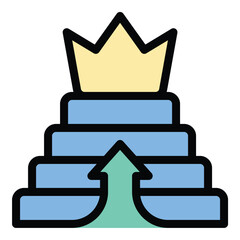 Success icon flat line style illustration representing achievement and positive outcomes suitable for business goals motivational content and performance tracking projects