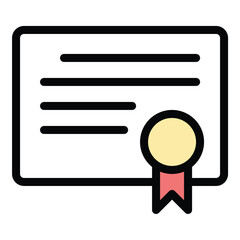 Diploma icon flat line style illustration representing academic achievement and certification suitable for education platforms graduation materials and learning programs