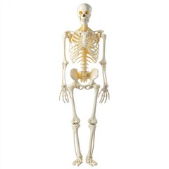 Detailed Anatomical Human Skeleton Model on White Background