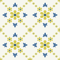 Geometric seamless flower vertor.floral element design for tiles,wallpaper,sticker,Mat,fabric print.Yellow flower pattern design,wrapping paper.