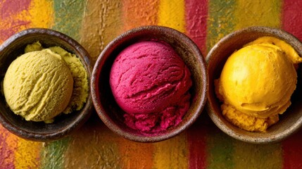 Flavored Ice Cream Scoops with Natural Colors