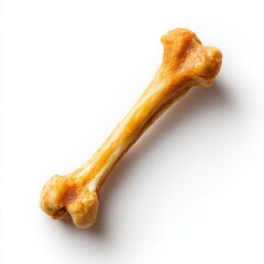Single Small Brown Bone Shaped Object on White Background