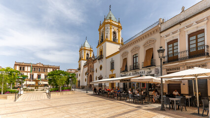 Obraz premium The beautiful old town in Ronda, Spain on june 25th 2025
