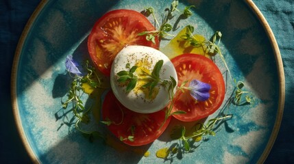 Vegan Burrata Salad with Heirloom Tomatoes