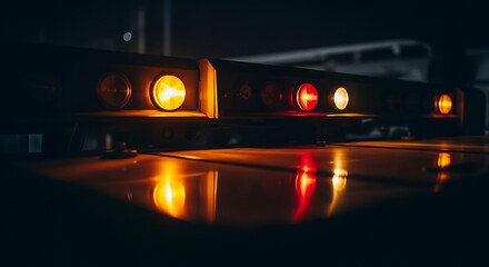 Emergency vehicle lighting system providing illumination in the dark conditions