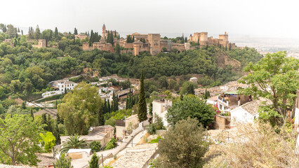 Obraz premium View of the alhambra in Grenade, Spain on june 25th 2025