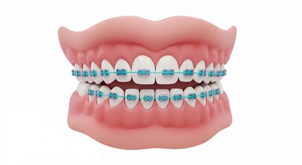 Obraz premium Model mouth with braces