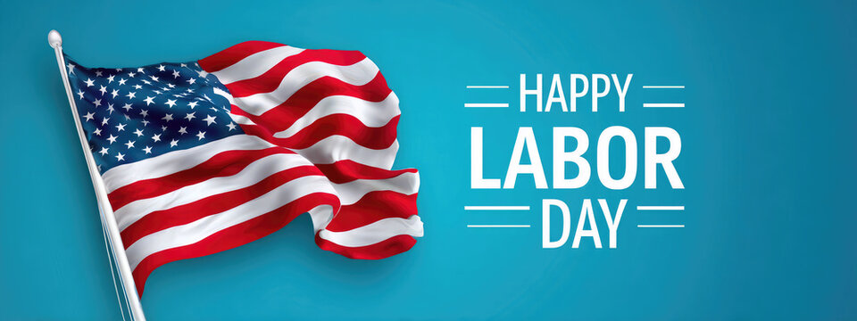 Happy Labor Day Thank You Graphic for USA Workers with Transparent Background

