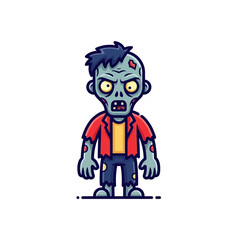 Cartoon Zombie Vector SVG Illustration with Creepy Character Design in Flat Style for Gaming and Halloween Themes
