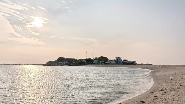 The beautiful scenery of Gili Ketapang beach in the morning