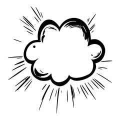 PNG comic cloud speech bubble, transparent background