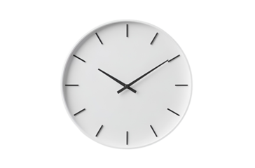 Set of wall clocks with black frame and hands. Flat style vector illustration. Simple classic wall clock with Arab numbers, with Roman numeral and without numbers isolated on white background