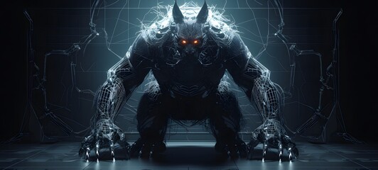 behemoth demon Wireframe, generative AI