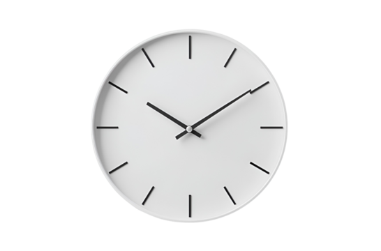 Set of wall clocks with black frame and hands. Flat style vector illustration. Simple classic wall clock with Arab numbers, with Roman numeral and without numbers isolated on white background - Powered by Adobe