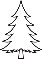 Christmas Tree Silhouette in Black | Festive Pine Decoration Illustration Vector