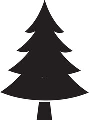 Christmas Tree Silhouette in Black | Festive Pine Decoration Illustration Vector