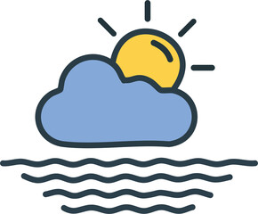 Partly cloudy with thunderstorm but some sun is reflecting in the water