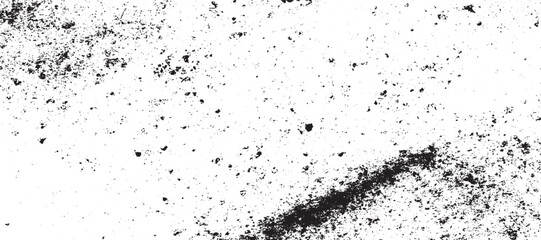 Distress effect vector illustration pattern background. Dirty or dust film grain speck grit grunge overlay on white  black and white gritty grunge background. black and white rough vintage distress ba