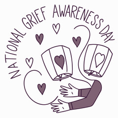 NATIONAL GRIEF AWARENESS DAY vector illustration