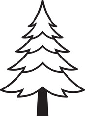 Christmas Tree Silhouette in Black | Festive Pine Decoration Illustration Vector