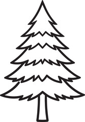 Christmas Tree Silhouette in Black | Festive Pine Decoration Illustration Vector