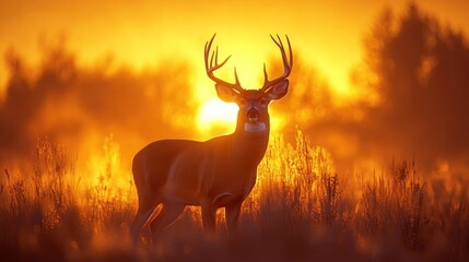 Majestic buck at sunrise