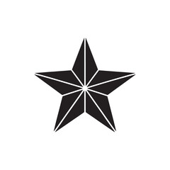Black Star Graphic Symbol with White Outline A Stark Yet Elegant Monochromatic Design Shining Brightly Against the Background