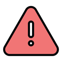 Caution sign icon flat line style illustration representing warnings and potential hazards suitable for safety instructions alert systems and construction site signage projects