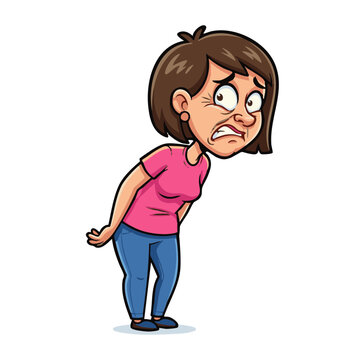 A cartoon woman looking utterly repulsed and disgusted, her face showing extreme horror and shock
