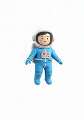 Cute Astronaut Character Illustration, Cartoon Space Explorer, 3D Render