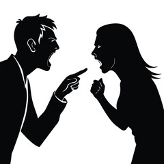 Angry couple arguing argument disagreement