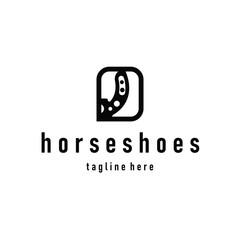 Horseshoe logo concept, illustration of a vintage retro symbol, a simple, modern Texas horseshoe concept and as a symbol of a product brand or template illustration.