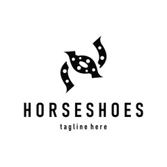 Horseshoe logo concept, illustration of a vintage retro symbol, a simple, modern Texas horseshoe concept and as a symbol of a product brand or template illustration.