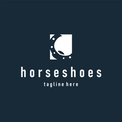 Horseshoe logo concept, illustration of a vintage retro symbol, a simple, modern Texas horseshoe concept and as a symbol of a product brand or template illustration.