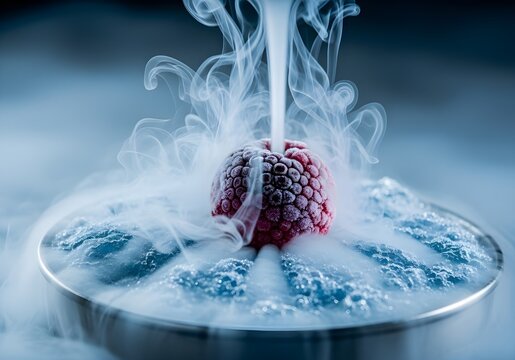 Liquid Nitrogen on Frozen Fruit &ndash; Futuristic Macro