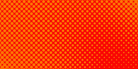 Dots halftone orange color pattern gradient texture with technology digital background. Dots pop art comics with summer background.