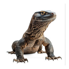 Obraz premium Komodo dragon hissing Emits a low hissing sound in defense. full length isolate on transparent background